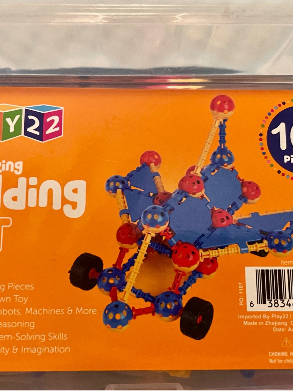 Kids Building Set - Blue and Red Construction Toy